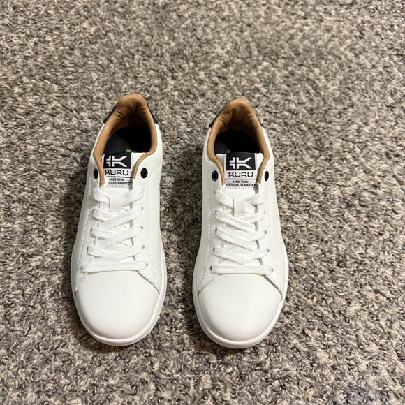 Kuru Shoes Womens 6.5 Roam Classic Court White Leather Sneakers Lace Up New - Picture 2 of 7